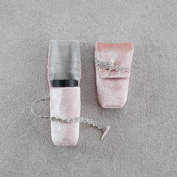 茶筅筒袋04　仏ベルベット　ピンクの画像
