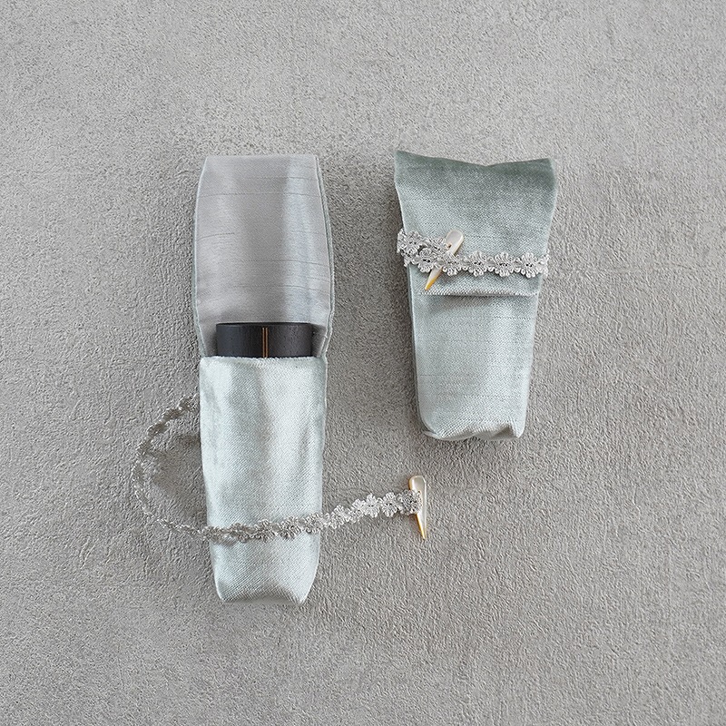 茶筅筒袋07　仏ベルベット　グリーンの画像