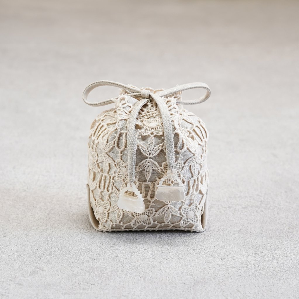 茶器袋 巾着型03　総レースの画像