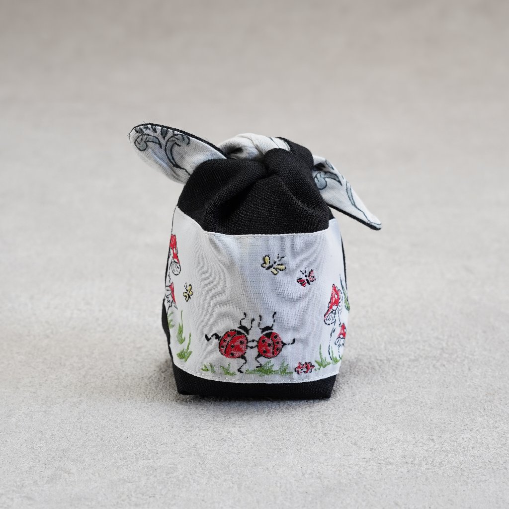 茶器袋　大津型03　チロリアンテープ　てんとう虫の画像