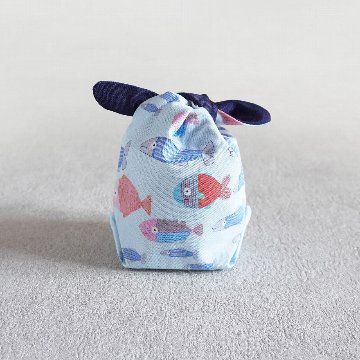 茶器袋　大津型18　おさかなコットンの画像
