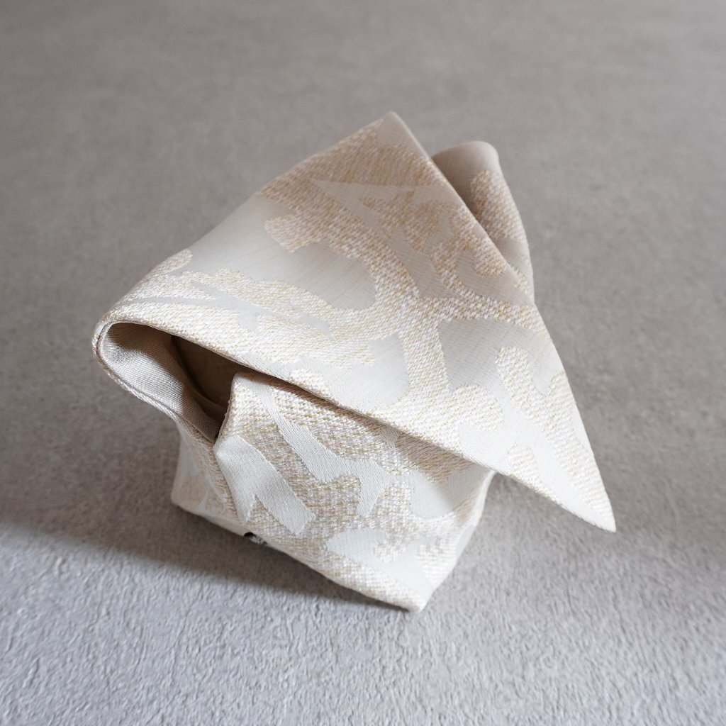 茶碗袋S 36 ダマスク柄ジャガード織　ゴールドの画像