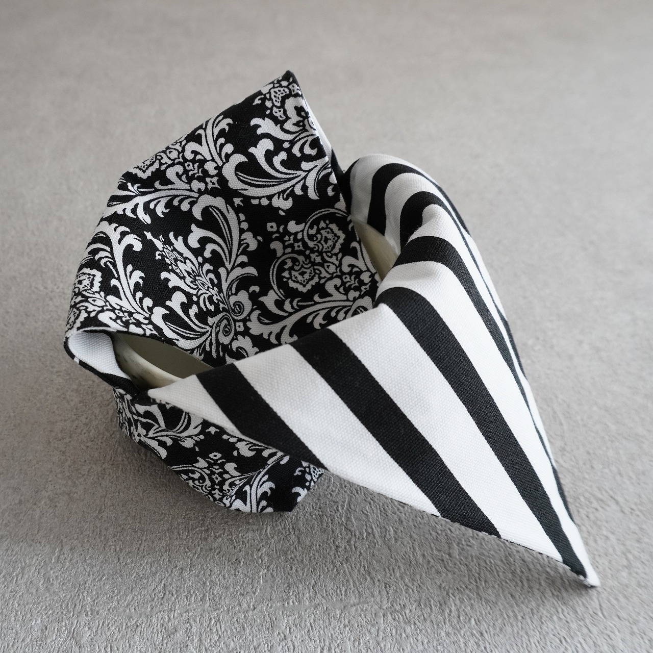 茶碗袋S 41　ダマスク×ストライプの画像