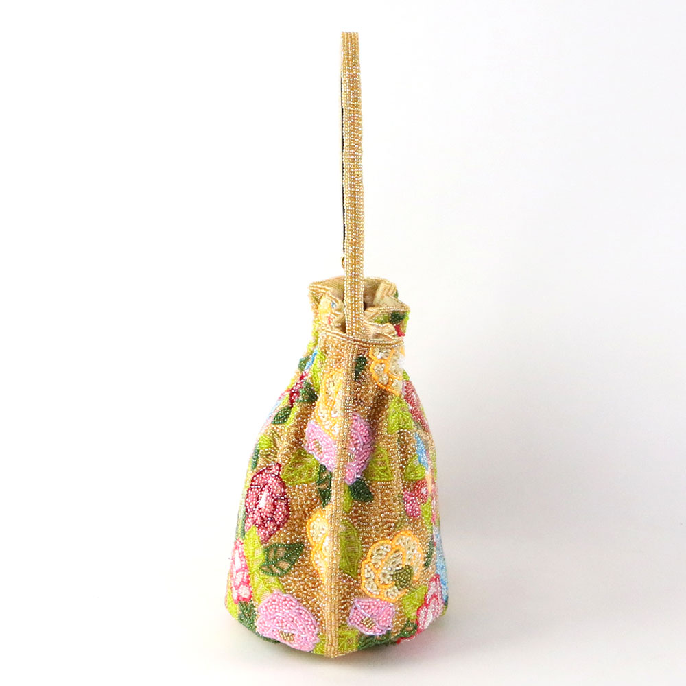 プリントビーズ巾着型 2WAYポシェットの画像