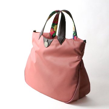 ナイロン/牛革バッグ 底ファスナー付 二本手の画像