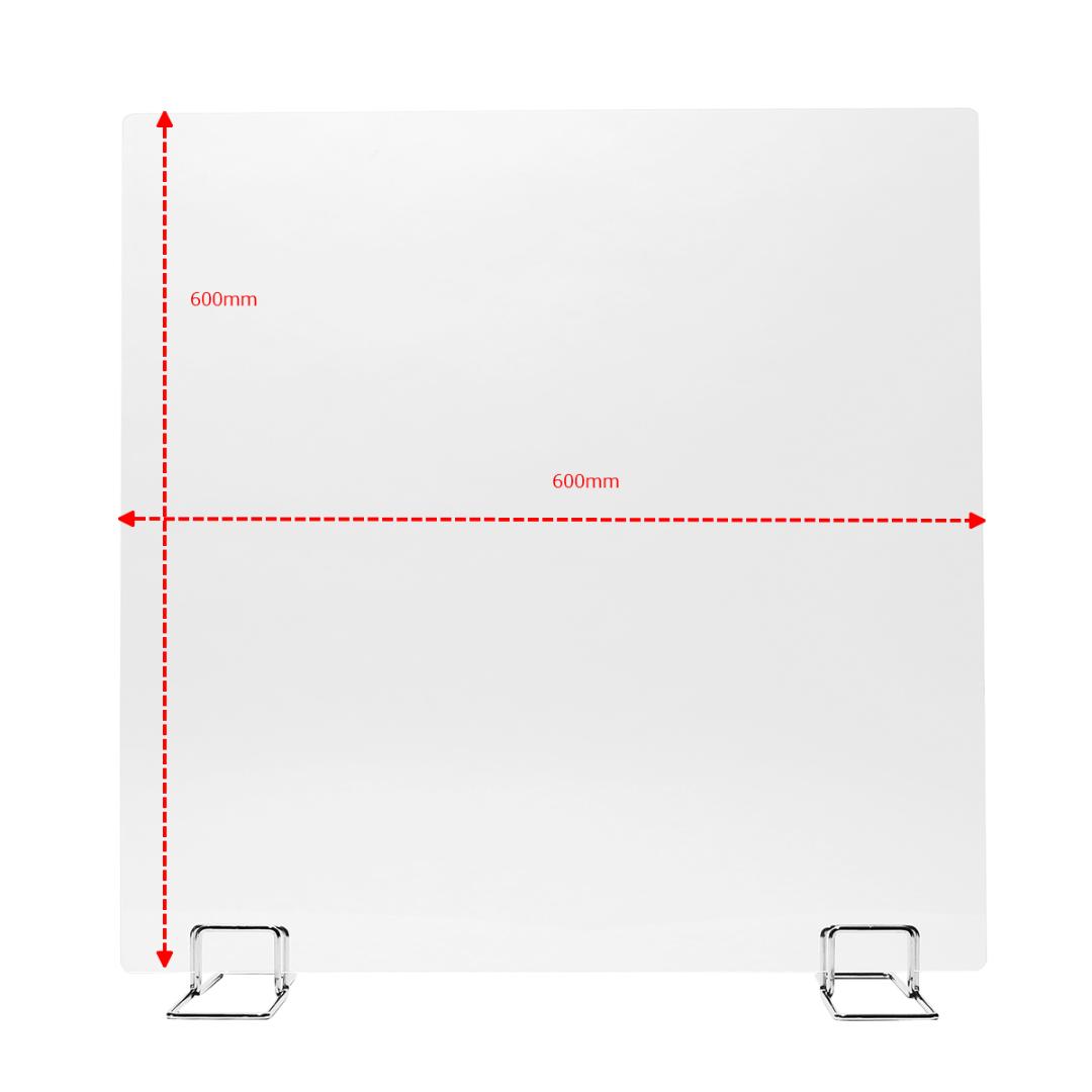 飛沫防止対策アクリルパーテーション　600X600mmサイズ　　　　板厚5ｍｍ　透明　窓なし画像