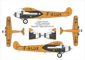 バロム 1/72 フォッカーF.VIIb/3m3発機AirFranceフランス航空 プラモデル VALOM72171の画像