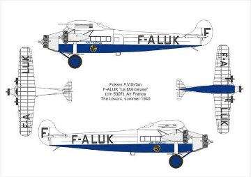 バロム 1/72 フォッカーF.VIIb/3m3発機AirFranceフランス航空 プラモデル VALOM72171の画像