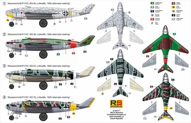 RSモデル 1/72 ドイツ空軍 メッサーシュミット Me P.1107 長距離ジェット爆撃機 KG40 1946 プラモデル RS92259の画像
