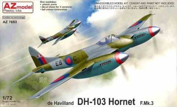 AZモデル 1/72 DH-103 ホーネット F.Mk.3 プラモデル AZ7653の画像