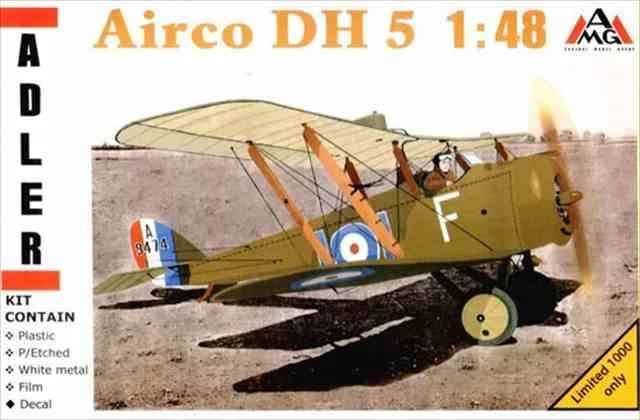 アドラー48302　エアコ・デハビランド DH5　1/48スケール　プラモデルキット　限定版の画像