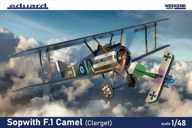エデュアルド 1/48 ソッピース F.1 キャメル クレルジェエンジン ウィークエンドエディション プラモデル ED8486の画像