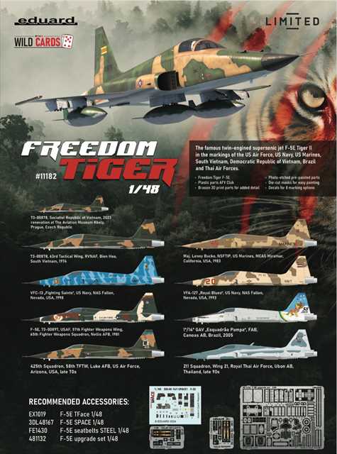 エデュアルド 1/48　フリーダムタイガー F-5E リミテッドエディション　プラモデルキット ED11182　の画像