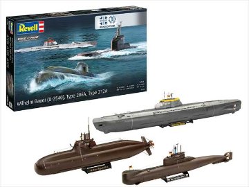レベル 1/144 ドイツ連邦軍70周年記念 海軍潜水艦3隻セット プラモデル RV05186の画像