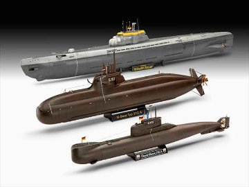 レベル 1/144 ドイツ連邦軍70周年記念 海軍潜水艦3隻セット プラモデル RV05186の画像