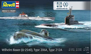 レベル 1/144 ドイツ連邦軍70周年記念 海軍潜水艦3隻セット プラモデル RV05186の画像