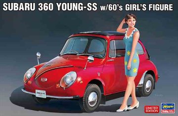 ハセガワ 1/24 スバル 360 ヤングSSw/60's ガールズフィギュア プラモデル SP491の画像