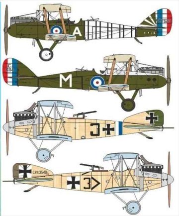 バロム 1/144 エアコ DH.9 vs. アルバトロス C.VII (2+2 in1) 計4機入り プラモデル VAL14455の画像