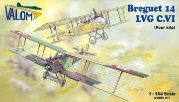 バロム 1/144 ブレゲー 14 vs. LVG C.VI (2+2 in1) 計4機入り プラモデル VAL14456の画像