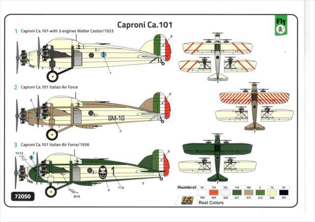 フライ 1/72 カプロニ Ca.101 輸送/爆撃機 プラモデル FLX72050の画像