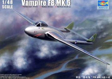 トランペッター 1/48 ヴァンパイア FB.MK.5 プラモデル 02874の画像