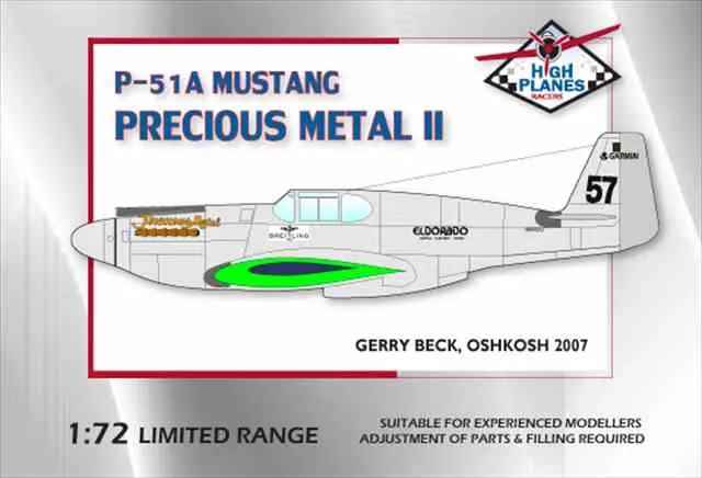 ハイプレーンズ 1/72 ノースアメリカン P-51A レーサー Precious Metal II プラモデル HPR072027 の画像