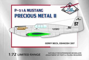 ハイプレーンズ 1/72 ノースアメリカン P-51A レーサー Precious Metal II プラモデル HPR072027 の画像