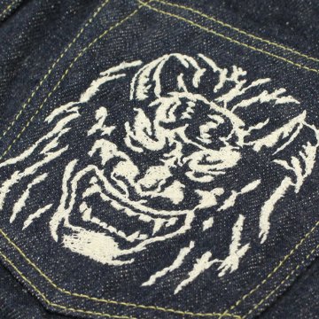 鬼デニム20ozシークレットジーンズ「288ZR」鬼顔綿糸刺繍の画像