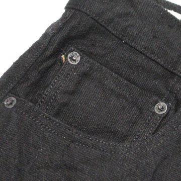 鬼デニム15ozクラッシュドコンクリートデニムリラックスステーパードブラックジーンズ｢622CCD-BKBK｣の画像