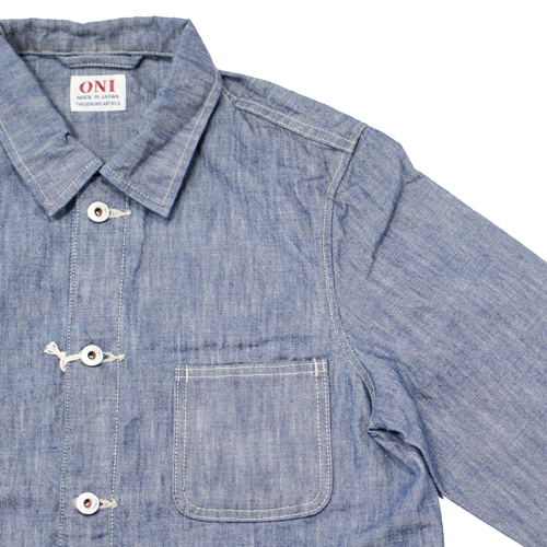 鬼デニム13ozスーパーヘビーシャンブレーカバーオール｢03501-SHVCH｣の画像