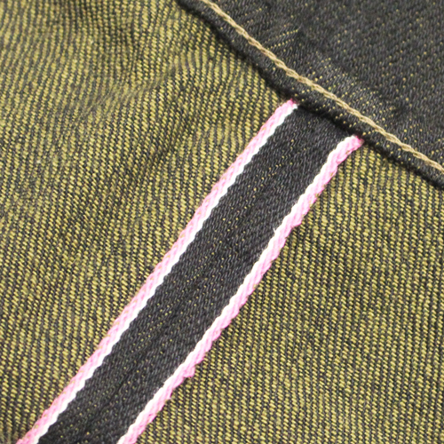 鬼デニム12oz経糸ブラック × 緯糸オリーブデニムジーンズ｢246-BKOL｣の画像