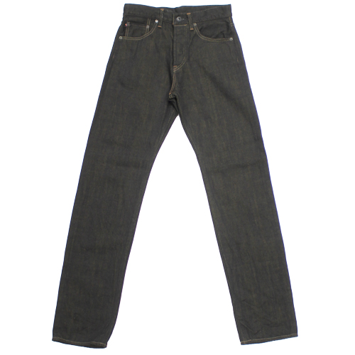 鬼デニム12oz経糸ブラック × 緯糸オリーブデニムジーンズ｢246-BKOL｣の画像