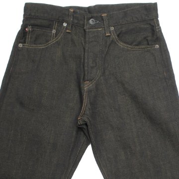 鬼デニム12oz経糸ブラック × 緯糸オリーブデニムジーンズ｢246-BKOL｣の画像