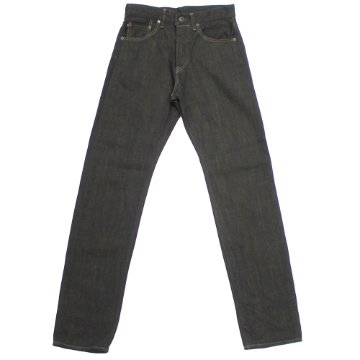 鬼デニム12oz経糸ブラック × 緯糸オリーブデニムジーンズ｢246-BKOL｣の画像