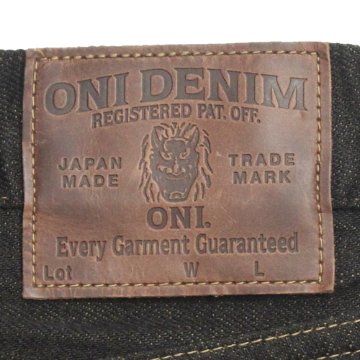 鬼デニム12oz経糸ブラック × 緯糸オリーブデニムジーンズ｢246-BKOL｣の画像