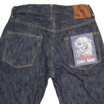 鬼デニム16oz天然藍鬼枷デニムジーンズ(ワイドストレート)「200-鬼KASE」の画像