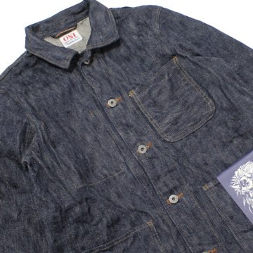 鬼デニム16oz天然藍鬼枷デニムカバーオール｢03502-鬼KASE｣の画像