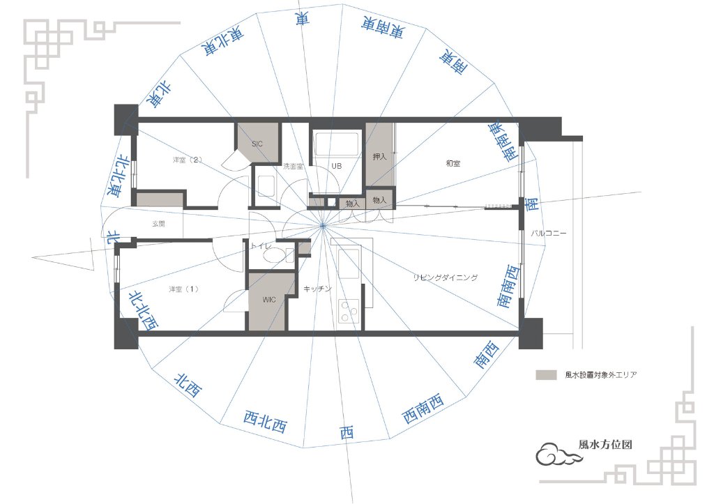 方角入り風水図面制作の画像