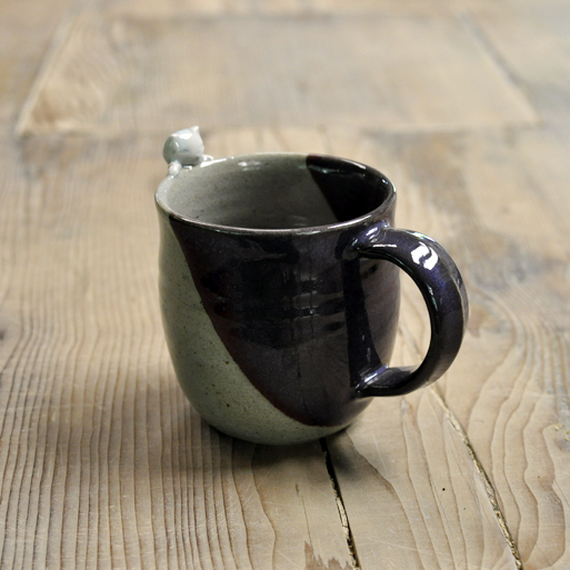 猫付きマグカップ（大）の画像