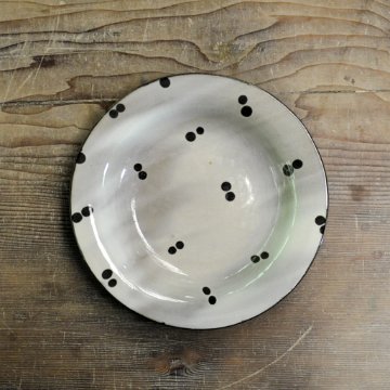 スリップウェア　７寸リム皿画像