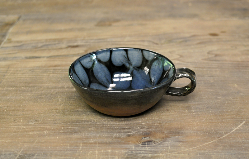 【訳あり】スリップウェア　スープカップ（青花）の画像