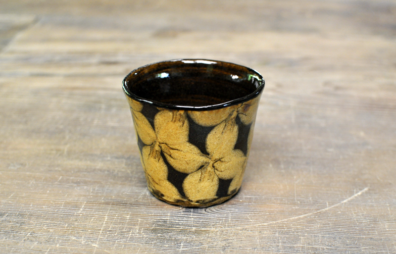 【訳あり】スリップウェア　そば猪口（黄花）の画像