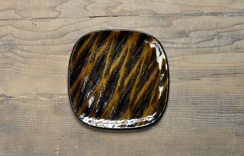 【訳あり】スリップウェア　パン皿（飴格子）の画像