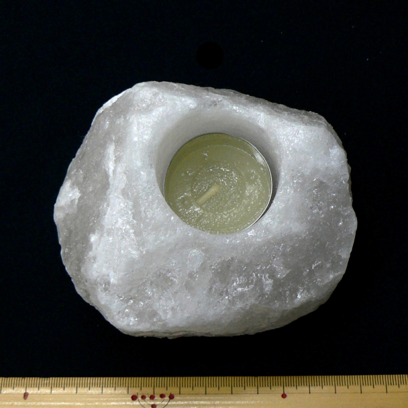 ヒマラヤ岩塩  ホワイトソルト  ナチュラル型キャンドルホルダー（洗浄済）01画像
