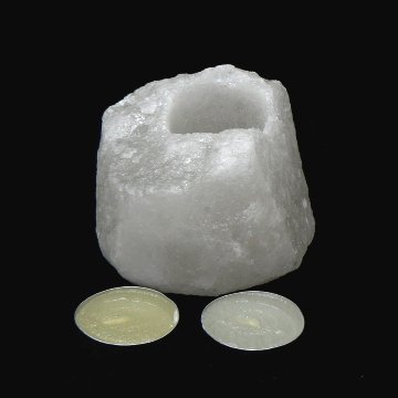 ヒマラヤ岩塩  ホワイトソルト  ナチュラル型キャンドルホルダー（洗浄済）01画像