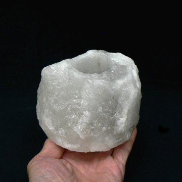 ヒマラヤ岩塩  ホワイトソルト  ナチュラル型キャンドルホルダー（洗浄済）02画像