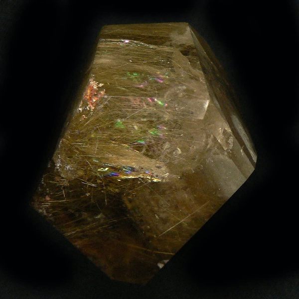 レインボー入り ガーデン水晶入り ルチルクォーツの ポイント（1701）１点もの　天然石　原石　（金針水晶六角柱）画像