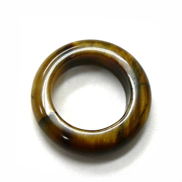 【おまかせ品】天然石 タイガーアイ（虎目石）穴開きリングの画像