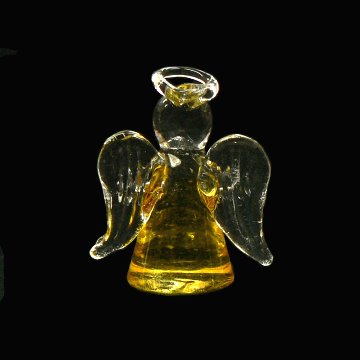 ヒマラヤ水晶さざれ付き 天使の浄化グッズ 風水カラー(イエロー)の画像