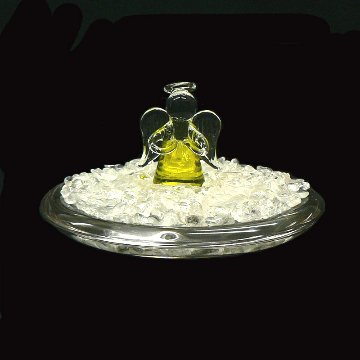 ヒマラヤ水晶さざれ付き 天使の浄化グッズ 風水カラー(ライムグリーン)画像
